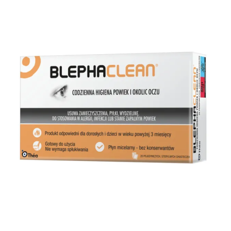 Blephaclean Chusteczki sterylne do codziennej higieny powiek 20 sztuk