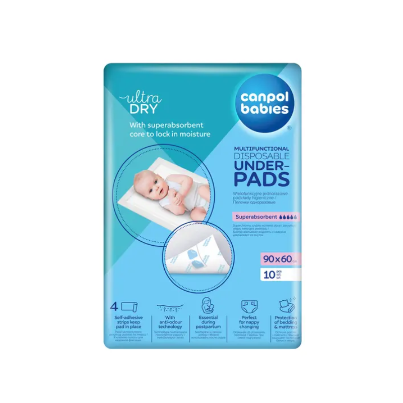 CANPOL BABIES jednorazowe podkłady higieniczne 10 sztuk wymiar 90x60