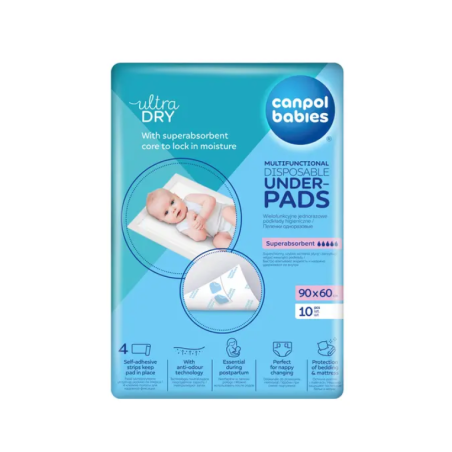 CANPOL BABIES jednorazowe podkłady higieniczne 10 sztuk wymiar 90x60