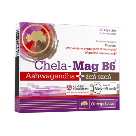 Chela-Mag B6 Ashwagandha + Żeń-szeń 30 kapsułek
