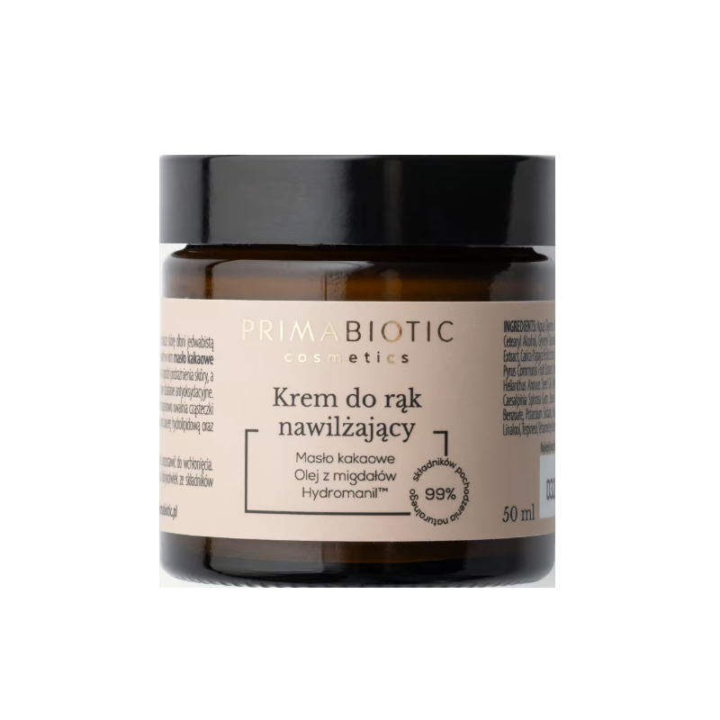 Primabiotic Krem do rąk nawilżający masło kakaowe, olej z migdałów 50ml