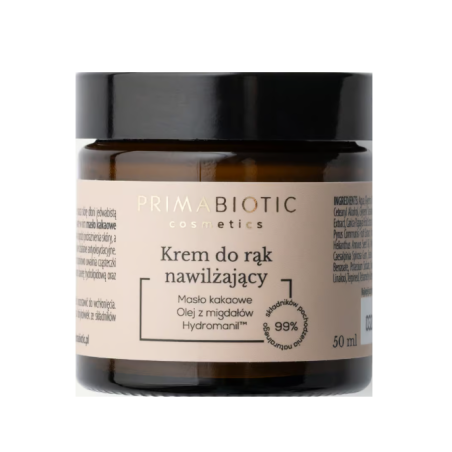Primabiotic Krem do rąk nawilżający masło kakaowe, olej z migdałów 50ml