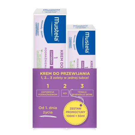 Mustela Duopak krem do przewijania 123 100ml + 50ml
