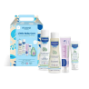 Mustela Little Baby Care zestaw: żel do mycia + szampon do włosów + krem do przewijania + krem do twarzy