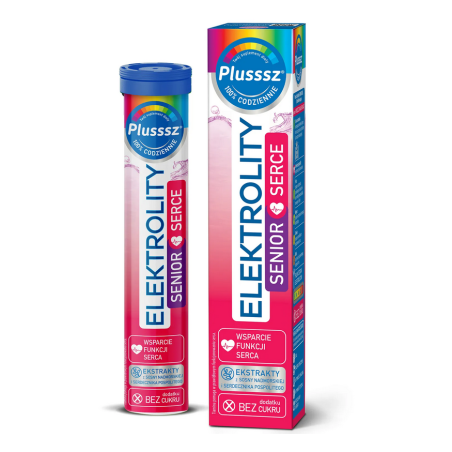 Plusssz Elektrolity Senior Serce bez dodatku cukru 24 tabletki musujące