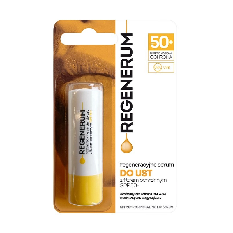 REGENERUM Regeneracyjne serum do ust z filtrem ochronnym SPF 50+ 5g