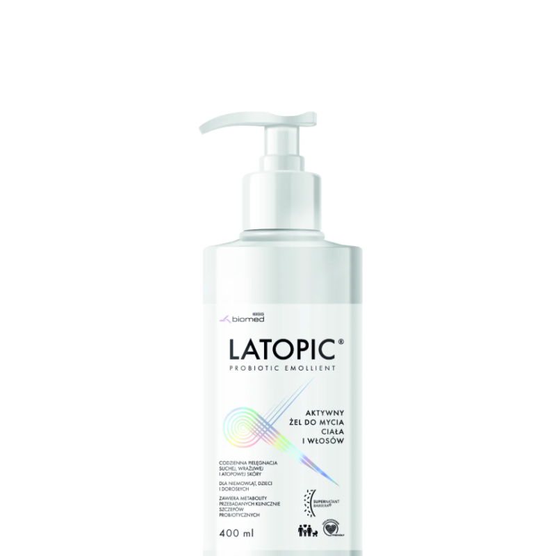 Latopic Aktywny żel do mycia Ciała i włosów od 1. dnia życia 400ml
