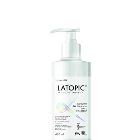 Latopic Aktywny żel do mycia Ciała i włosów od 1. dnia życia 400ml
