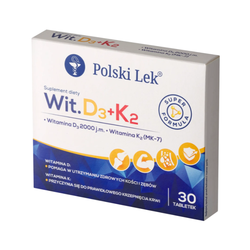 Witamina D3 + K2 30 tabletek