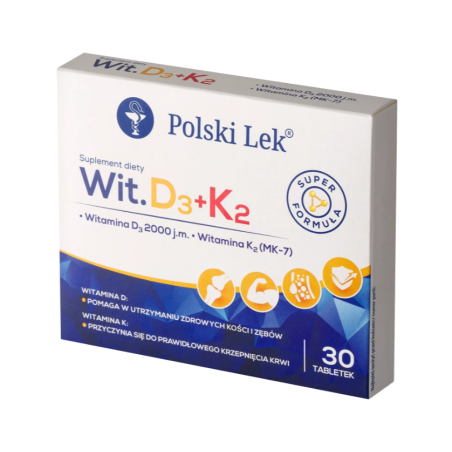 Witamina D3 + K2 30 tabletek