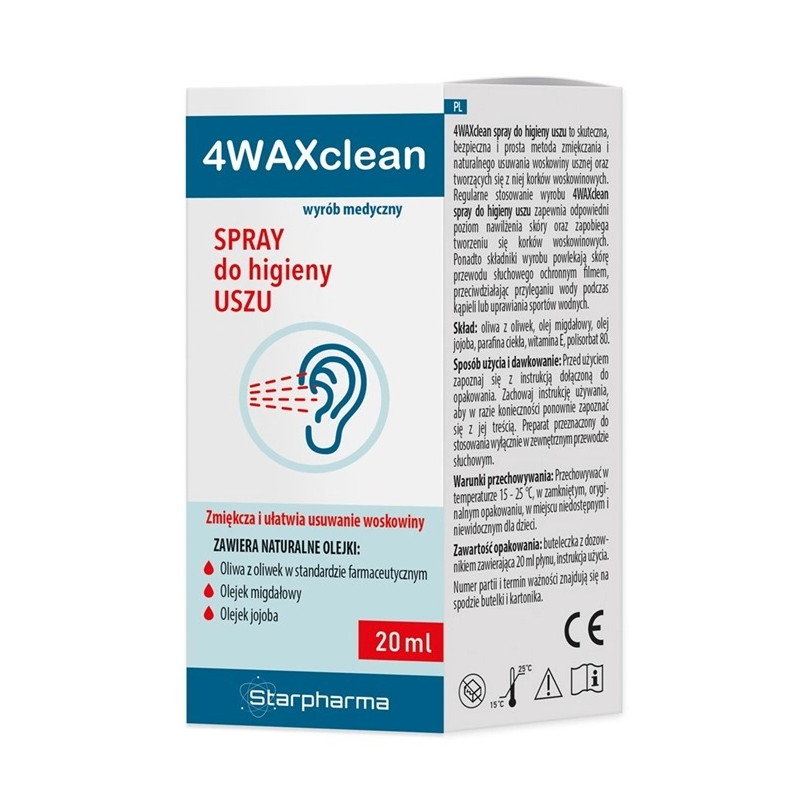 4WAXclean Spray do higieny uszu 20ml
