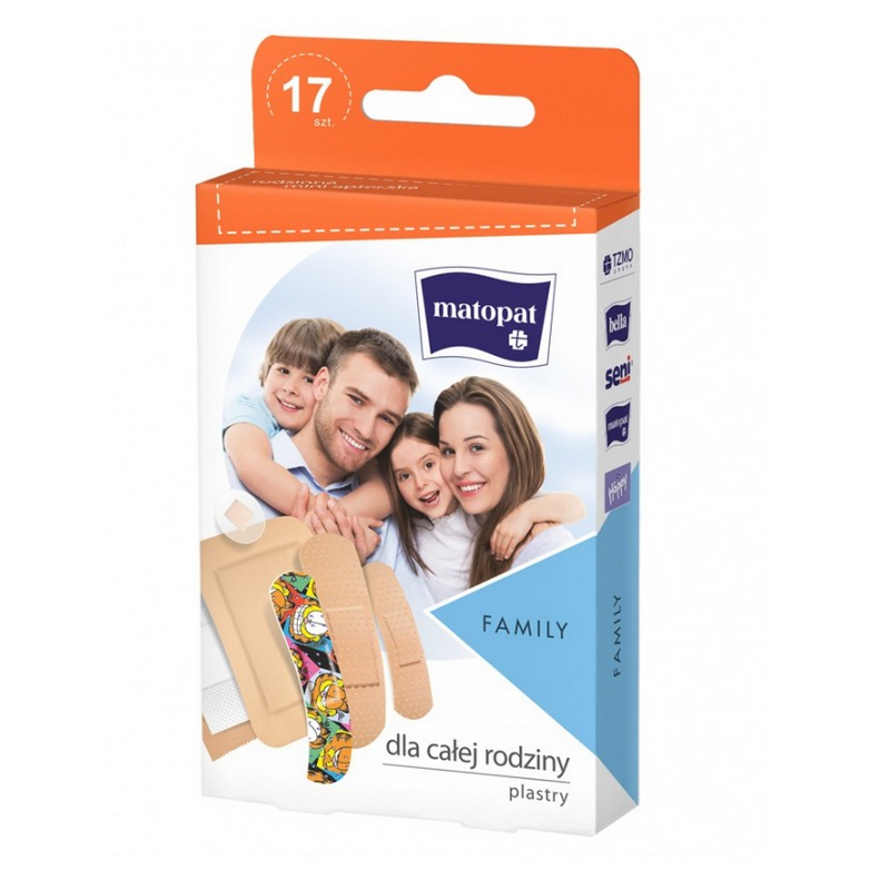 Plaster z opatrunkiem MATOPAT FAMILY zestaw x 17 sztuk