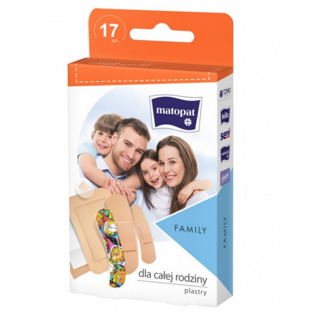 Plaster z opatrunkiem MATOPAT FAMILY zestaw x 17 sztuk