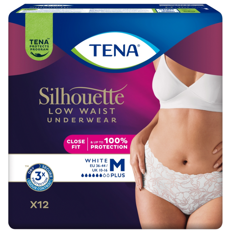 Tena Silhouette Plus White M jednorazowa bielizna chłonna 12 sztuk