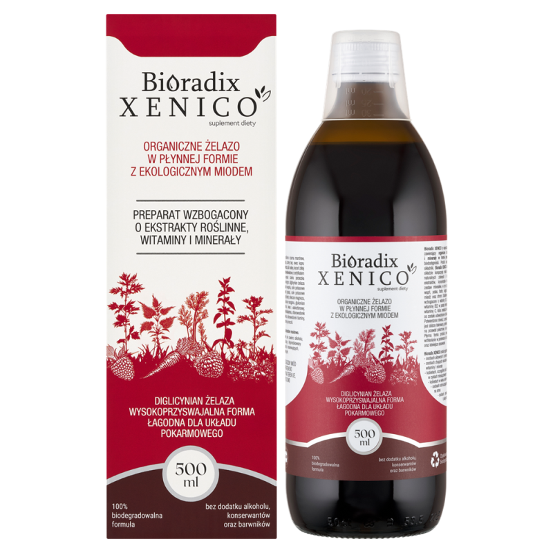 Bioradix organiczne żelazo, witaminy i minerały w płynie 500ml
