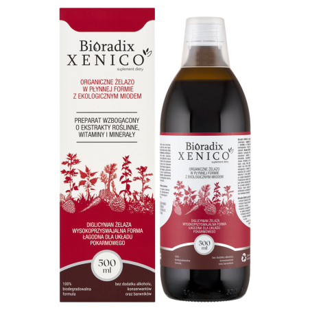 Bioradix organiczne żelazo, witaminy i minerały w płynie 500ml