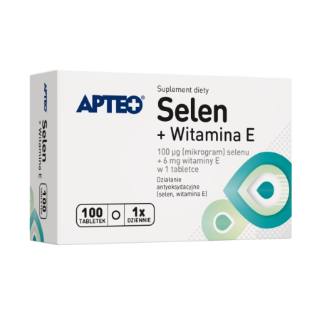 Selen 100µg + Witamina E 6mg APTEO x 100 tabletek
