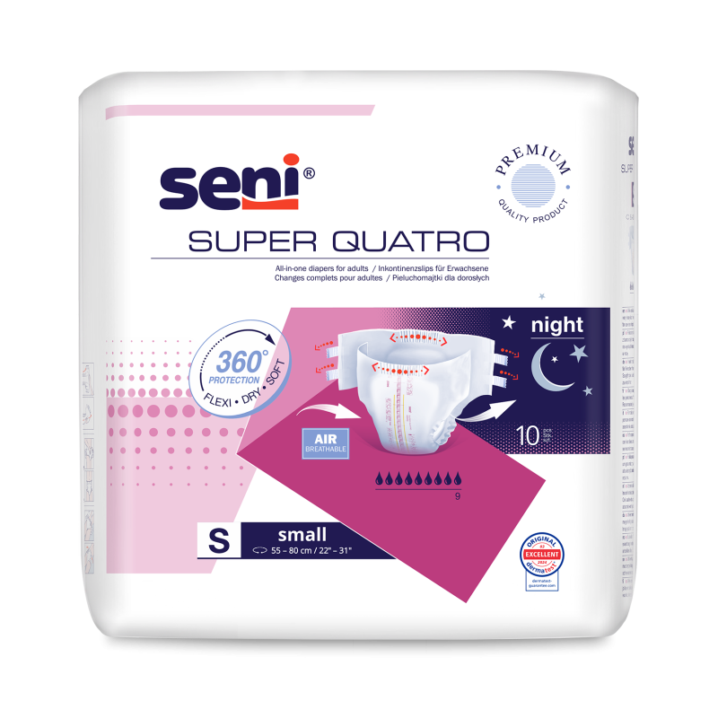 Pieluchomajtki SENI SUPER QUATRO SMALL 10 sztuk