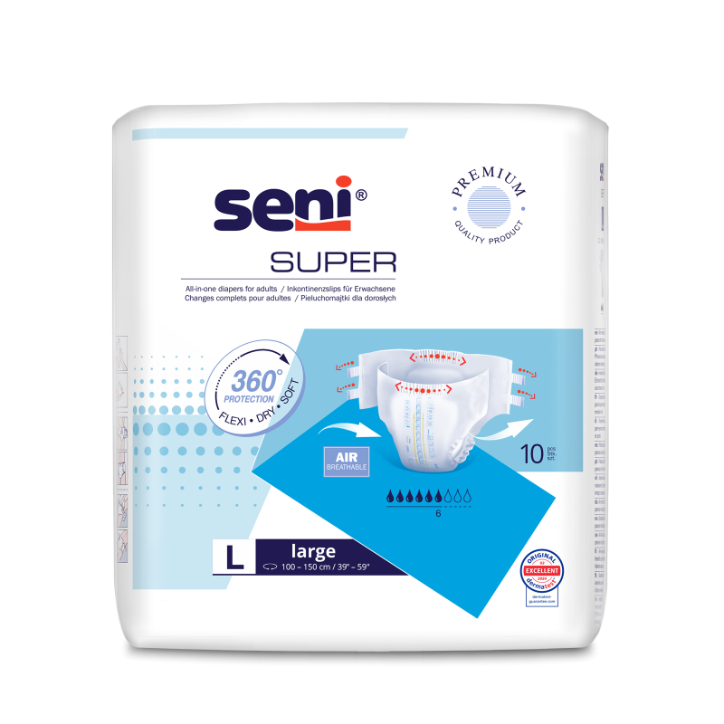 Pieluchomajtki SENI SUPER LARGE 10 sztuk