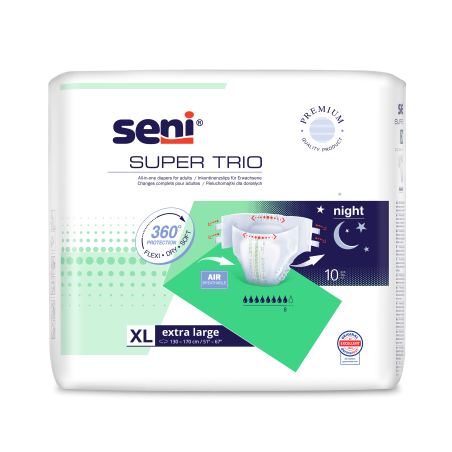 Pieluchomajtki SENI SUPER TRIO EXTRA LARGE 10 sztuk