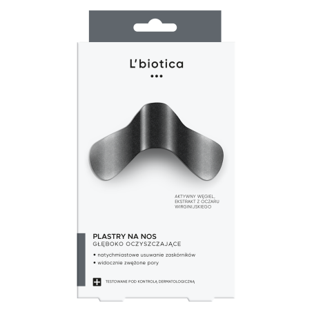 L'biotica Głęboko oczyszczające plastry na nos z węglem drzewnym 3 sztuki