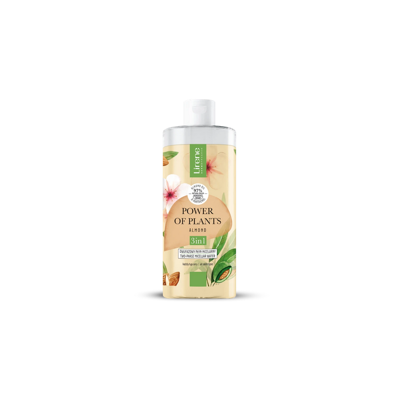 Lirene POWER OF PLANTS Dwufazowy płyn micelarny 3w1 MIGDAŁ 400 ml