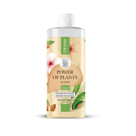 Lirene POWER OF PLANTS Dwufazowy płyn micelarny 3w1 MIGDAŁ 400 ml
