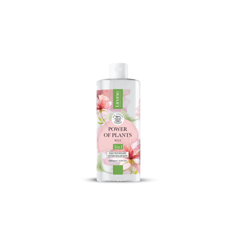 Lirene POWER OF PLANTS Kojący płyn micelarny 3w1 RÓŻA 400 ml