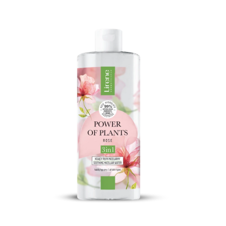 Lirene POWER OF PLANTS Kojący płyn micelarny 3w1 RÓŻA 400 ml