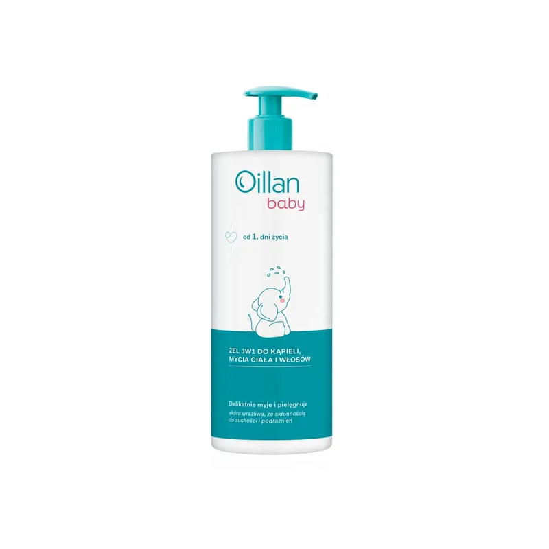 Oillan Baby Żel do kąpieli i mycia ciała i włosów 3w1 750ml