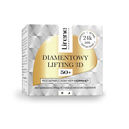 Lirene DIAMENTOWY LIFTING 3D Przeciwzmarszczkowy krem ujędrniający 50+ 50 ml