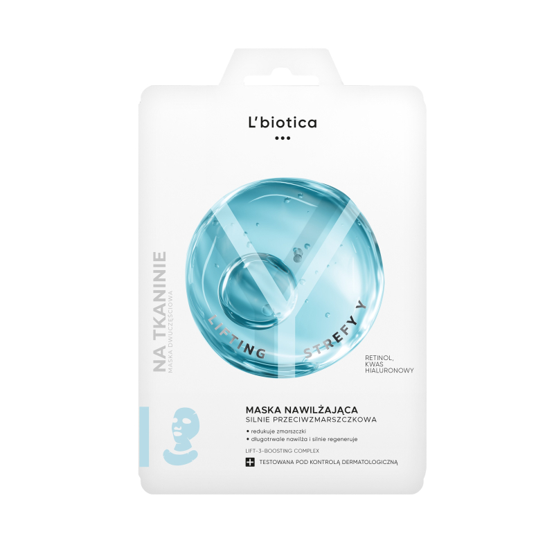 L'BIOTICA Lifting Strefy Y Nawilżająca maska do twarzy silnie przeciwzmarszczkowa 1 sztuka