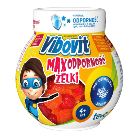 Vibovit Max Odporność żelki smak czarnego bzu 50 sztuk
