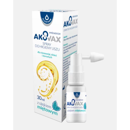 Akuvax Spray do higieny uszu z olejkiem miętowym 30ml