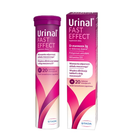 Urinal Fast Effect smak żurawinowo-jagodowy 20 tabletek musujących