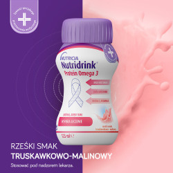 Nutridrink Protein Omega-3 rześki smak truskawkowo-malinowy 4x125ml