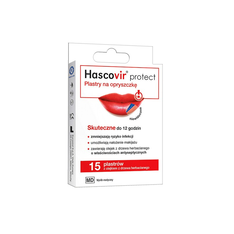 Hascovir Protect plastry na opryszczkę 15 sztuk