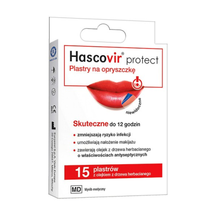 Hascovir Protect plastry na opryszczkę 15 sztuk