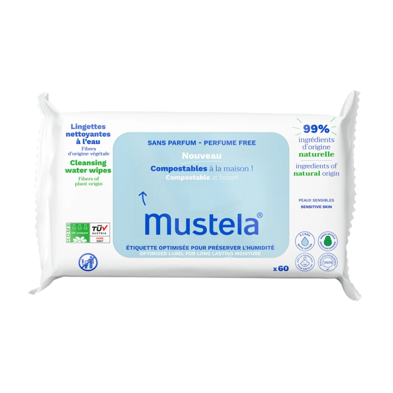 Mustela Chusteczki oczyszczające z wodą 60 sztuk