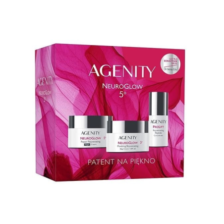 Agenity Neuroglow 5 Zestaw: krem na dzień SPF 20 50 ml + krem na noc 50 ml + Odmładzający koncentrat 15 ml
