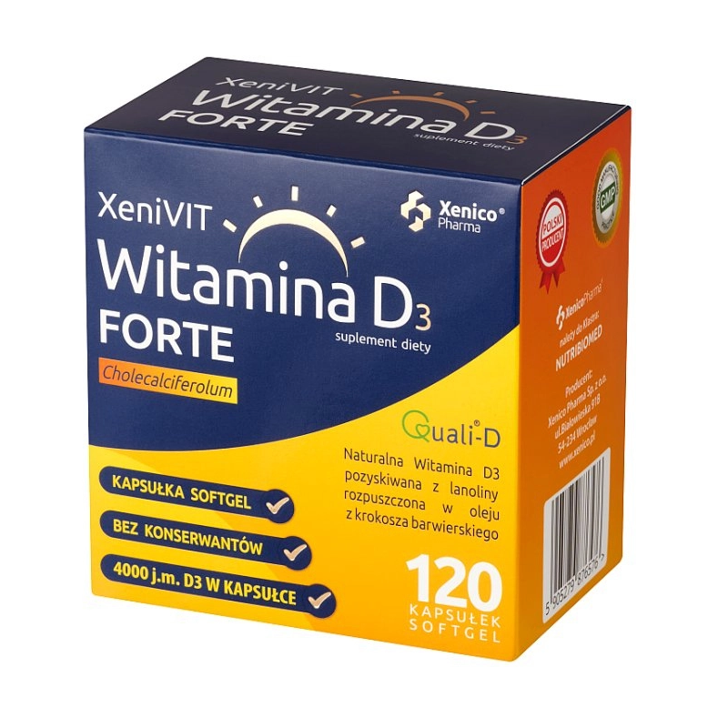 XeniVIT Witamina D 4000 Forte 120 kapsułek