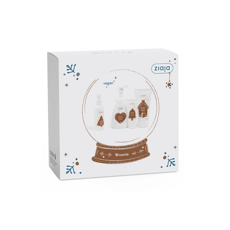 Ziaja Brownie Zestaw Okolicznościowy Żel pod prysznic + Pianka do mycia + Mgiełka do ciała + Krem do rąk