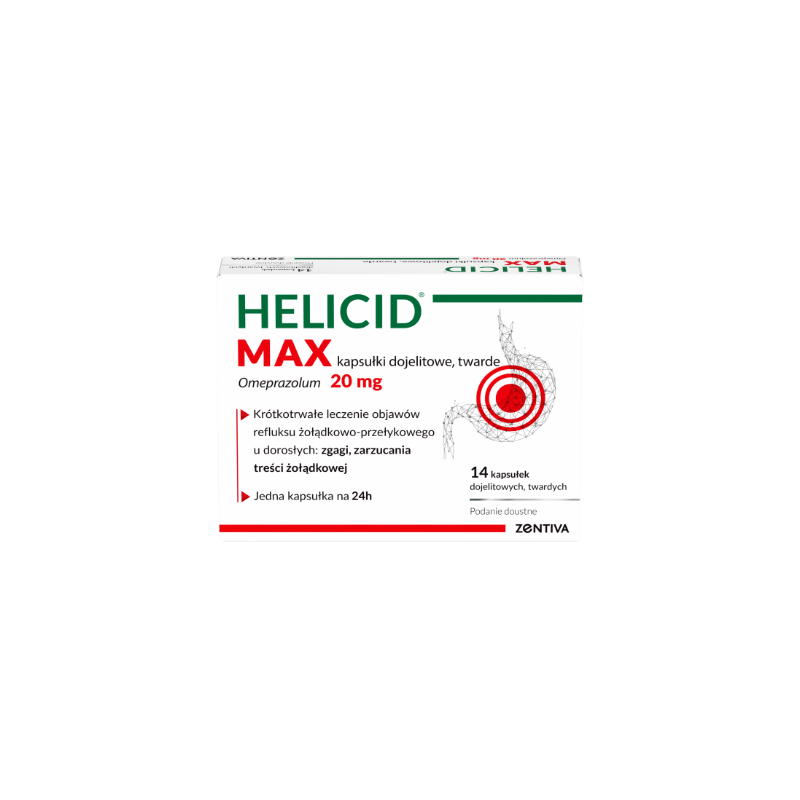 Helicid Max 20 mg, 14 kapsułek