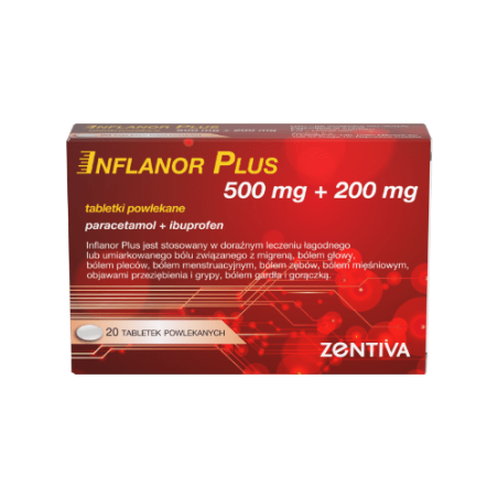 Inflanor PLUS 500 mg + 200 mg, 20 tabletek