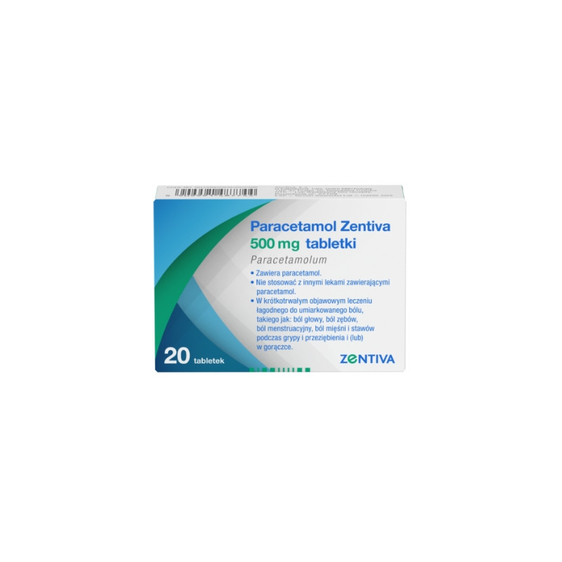 Paracetamol Zentiva 500 mg, 20 tabletek