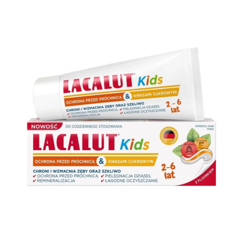 Lacalut Kids Pasta do zębów dla dzieci 2-6 lat smak miętowy 55ml