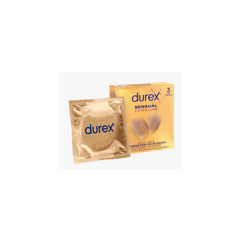 Durex Sensual Extra Lube prezerwatywy super cienkie 3 sztuki