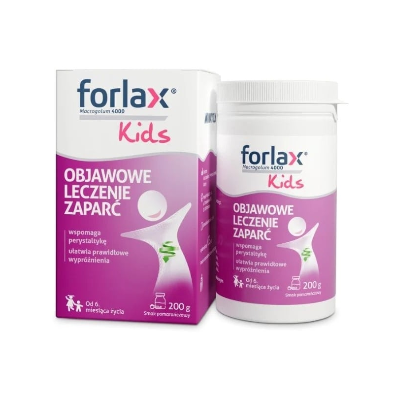 Forlax Kids objawowe leczenie zaparć smak pomarańczowy 200g