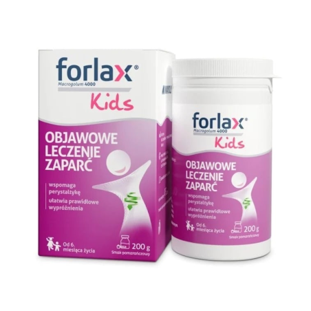 Forlax Kids objawowe leczenie zaparć smak pomarańczowy 200g