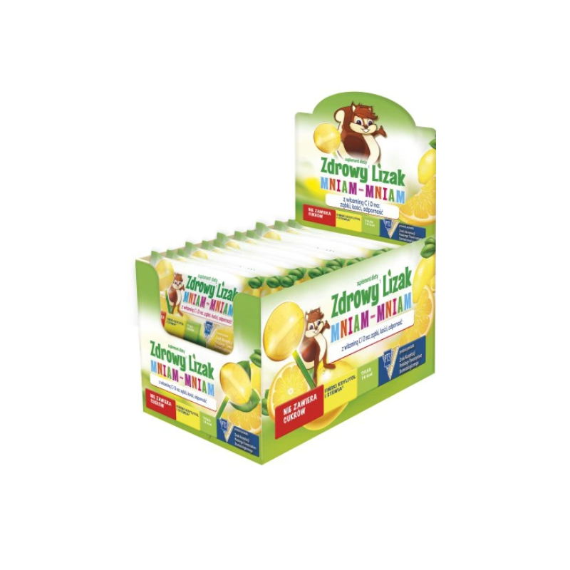 Zdrowy Lizak Mniam mniam smak cytrynowy 40 sztuk